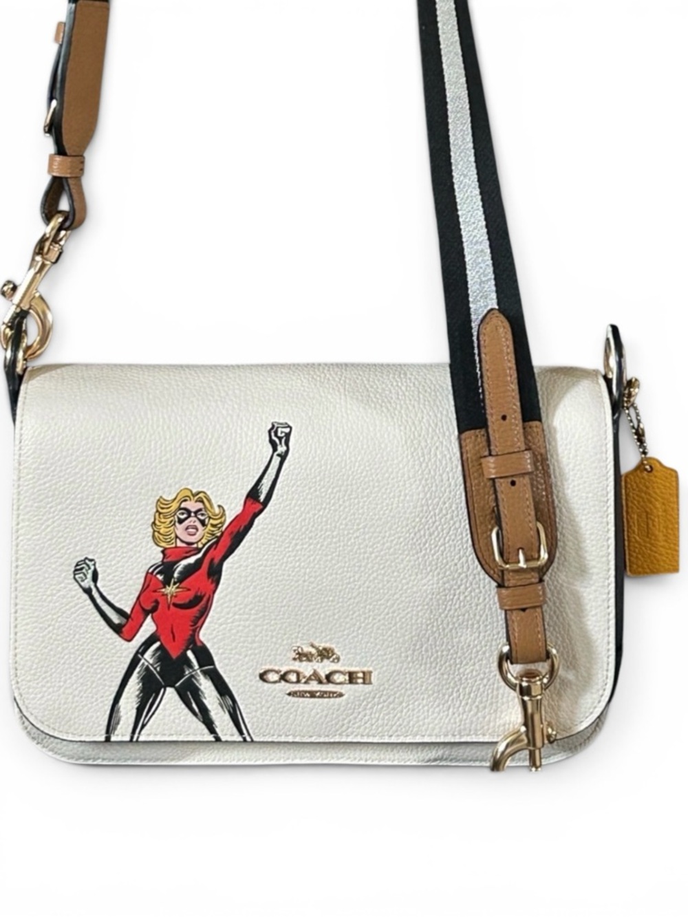 COACH | MARVEL Pebble Leather Jess Messenger Crossbody Bag with Carol Danvers